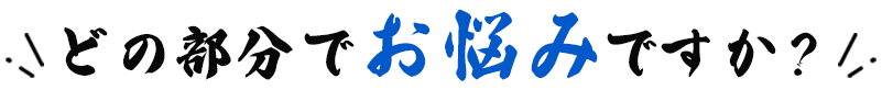 どの部分でお悩みですか？